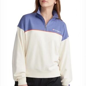 Small blue and white quarter zip